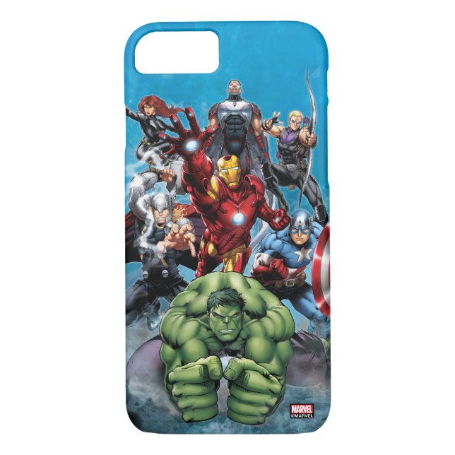 Coques Case-Mate iPhone Classique Avengers | Hulk Leading Avengers (Dos)