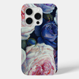 Coque iPhone 15 Pro Classique Baroque Rose Floral Design