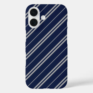 Coque Pour iPhone 16 Classique bleu gris Gris Motif