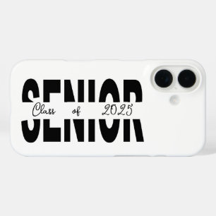 Coque Pour iPhone 16 Classique noir Senior personnalisé
