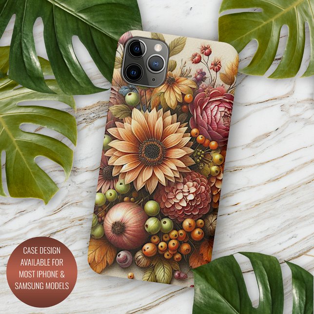Coques Case-Mate iPhone Classy Chic Antique Automne Floral Art Peinture (Créateur téléchargé)
