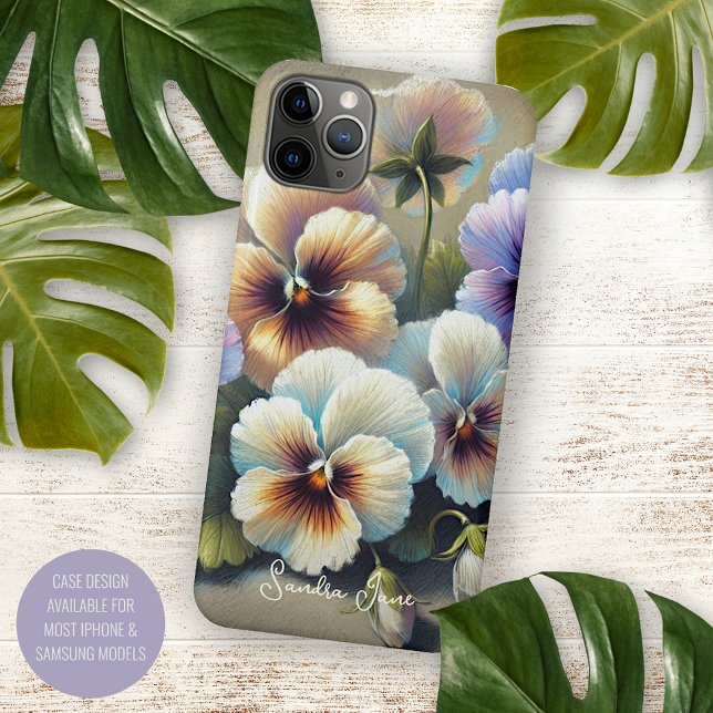 Coques Case-Mate iPhone Classy Chic Pansies Beaux Art Botanique Peinture (Créateur téléchargé)
