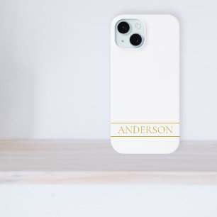 Coque Pour iPhone 15 Classy Faux Gold Stripe ou do-it-yourself