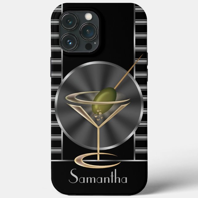 Coques Case-Mate iPhone Classy Martini Cocktail Verre Personnalisé (Verso)
