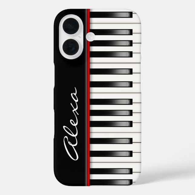 Coques Case-Mate iPhone Clavier de piano avec nom personnalisé (Verso)