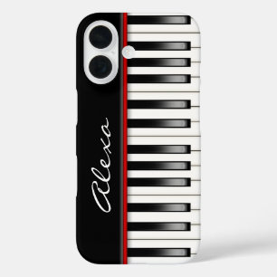 Coque Pour iPhone 16 Clavier de piano avec nom personnalisé
