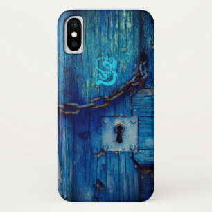 Coque iPhone X Clé de porte en bois rustique et trou de serrure i