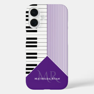 Coque Pour iPhone 16 Clés de piano classiques   royal violet