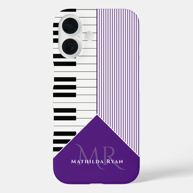 Coques Case-Mate iPhone Clés de piano classiques | royal violet (Verso)