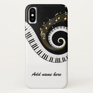 Coques Pour iPhone Clés de piano et notes de musique d'or