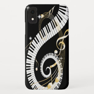 Etui iPhone Case-Mate Clés de piano et notes d'or de musique