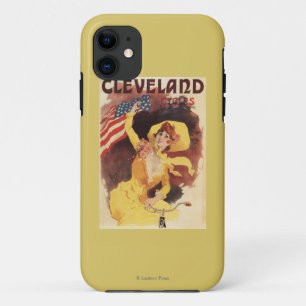 Etui iPhone Case-Mate Cleveland va à vélo la fille américaine en jaune