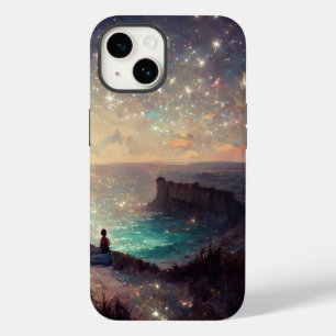 Coque Pour iPhone 14 Cliffside Nuit Imaginaire Paysage Sci-Fi