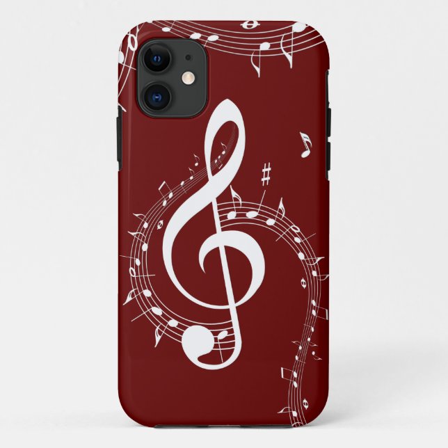 Coques Case-Mate iPhone Climacic G Clef Music Rouge (Dos)