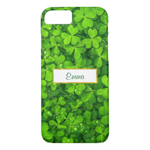 Coque iPhone 8/7 Cloches vertes avec cadre à huile d'or FAUX