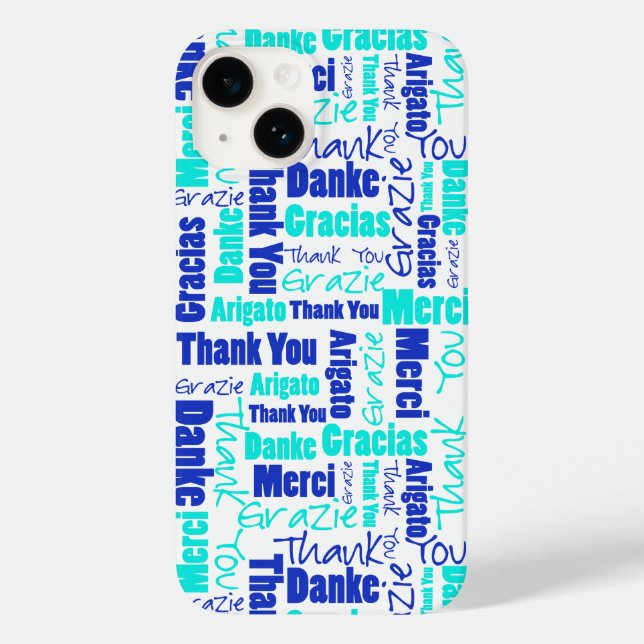 Coques Case-Mate iPhone Cloud Merci bleu et turquoise (Verso)