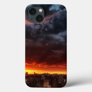 iPhone 13 Case Clouds, Sunset And Red