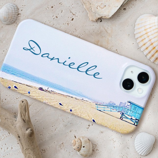Coques Case-Mate iPhone Coastal Ocean Beach Seaguls Photo Nom personnalisé (Créateur téléchargé)