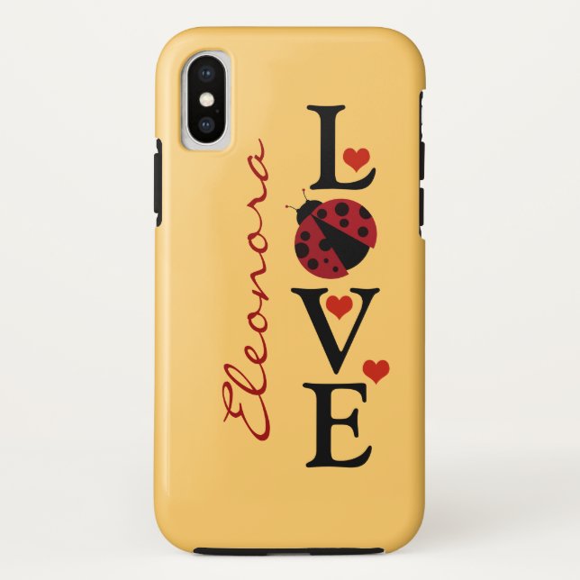 Coques Case-Mate iPhone coccinelle d'amour personnalisée (Dos)