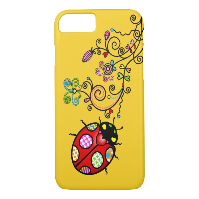 Coques Case-Mate iPhone Coccinelle géniale et iPhone bouclé 7 de fleurs (Dos)