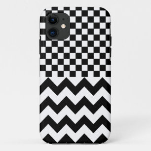 Coques Pour iPhone coché & chevron ~ motifs noirs