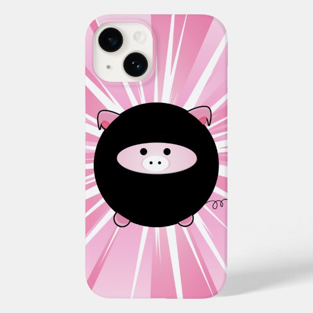 Coques Case-Mate iPhone Cochon de Ninja rose (Verso)