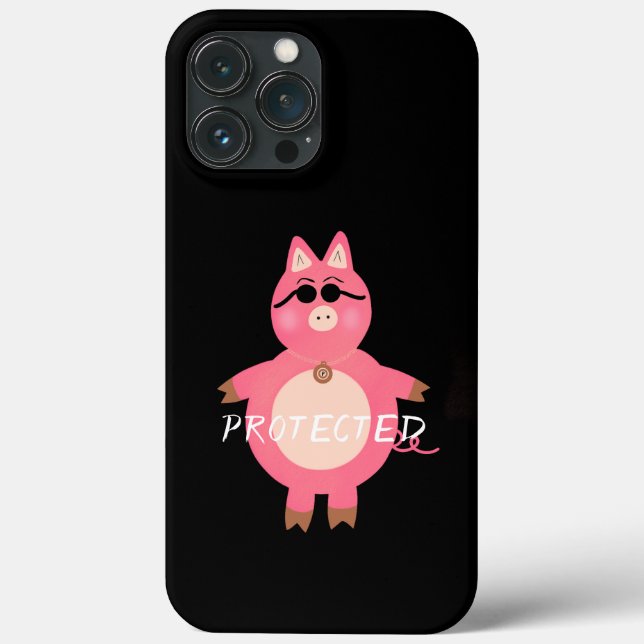 Coques Case-Mate iPhone Cochon rose drôle (Verso)