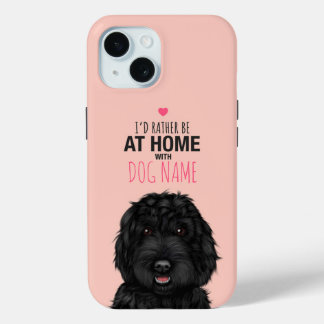 Coque Pour iPhone 15 Cockapou noir personnalisé
