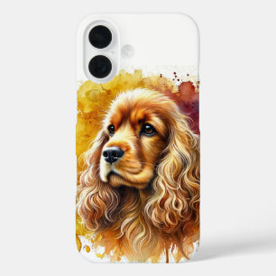 Coque Pour iPhone 16 Cocker Spaniel Aquarelle Art