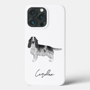 Case-Mate iPhone Case Cocker Spaniel En Noir Et Blanc & Nom Personnalisé