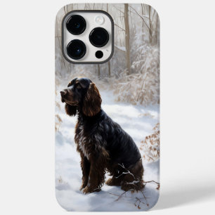Coque Pour Pour iPhone 14 Pro Max Cocker Spaniel Laisser Neige Noël