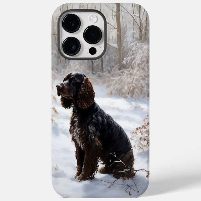 Coques Case-Mate iPhone Cocker Spaniel Laisser Neige Noël (Verso)