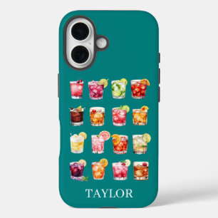 Coque Pour iPhone 16 Cocktails à gogo Monogrammés