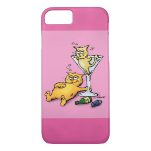 Coques Pour iPhone Cocktails et chatons Carton rose