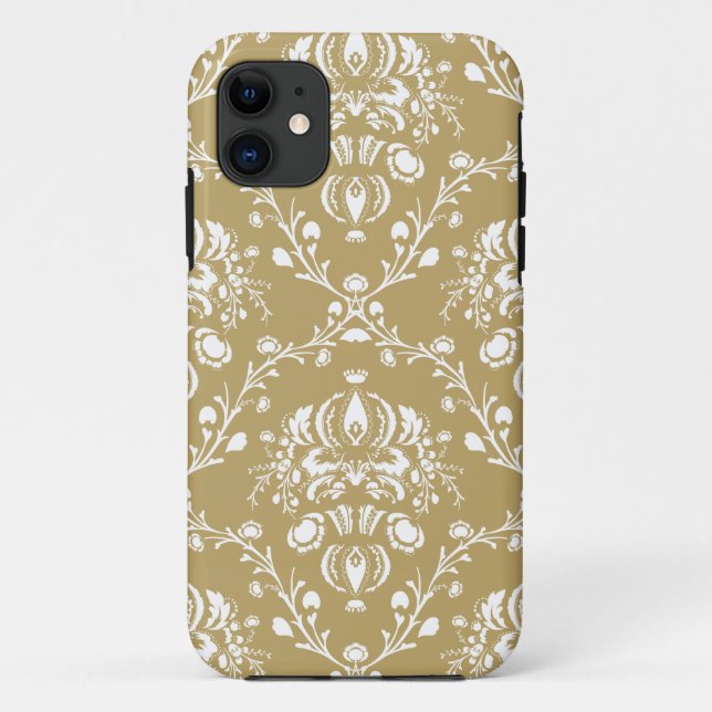 Coques Case-Mate iPhone Cocoa and Cream Damask (Dos)