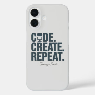 Coque Pour iPhone 16 Code. Créez. Recommencer. - Technologie d'inspirat