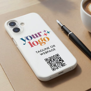 Coque Pour iPhone 16 Code QR du logo de la société de texte personnalis