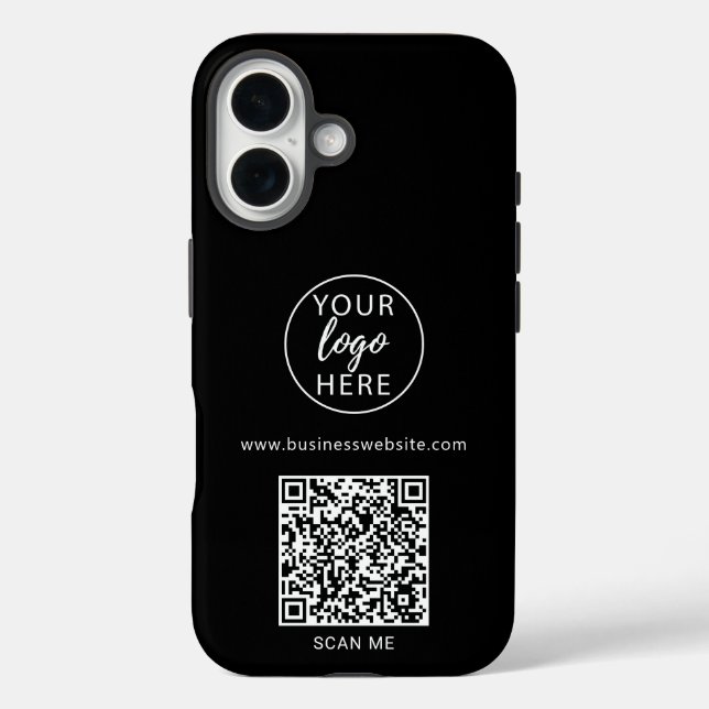 Coques Case-Mate iPhone Code QR du logo d'entreprise noir (Verso)