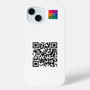 Coque iPhone 15 Mini Code QR élégant personnalisé Télécharger le logo M