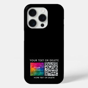 Coque iPhone 15 Pro Code QR modèle Téléchargez votre logo d'entreprise