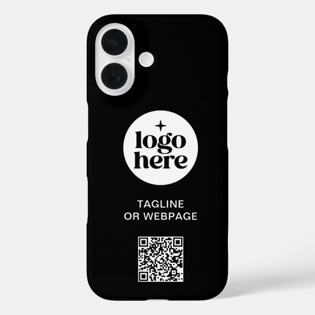 Coques Case-Mate iPhone Code QR Texte personnalisé Black Business Company  (Verso)