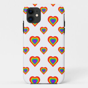 Coque iPhone 11 Coeur arc-en-ciel