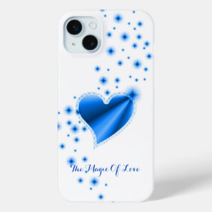 Coque iPhone 15 Mini Coeur arc-en-ciel avec étoiles, La magie de l'amou