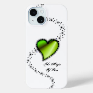 Coque Pour iPhone 15 Coeur arc-en-ciel avec étoiles, La magie de l'amou