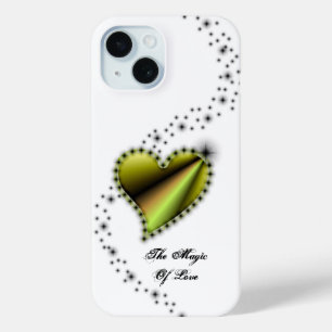 Coque Pour iPhone 15 Coeur arc-en-ciel avec étoiles, La magie de l'amou