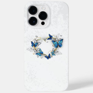 Coque Pour Pour iPhone 14 Pro Max Coeur bijoux avec papillons Morpho