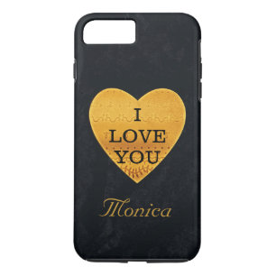 Case-Mate iPhone Case Coeur Black & Gold personnalisé Je t'aime