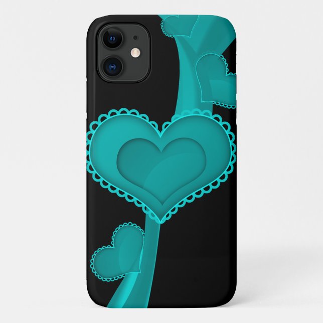 Coques Case-Mate iPhone Coeur bleu, Amour, Romance, Saint Valentin (Dos)
