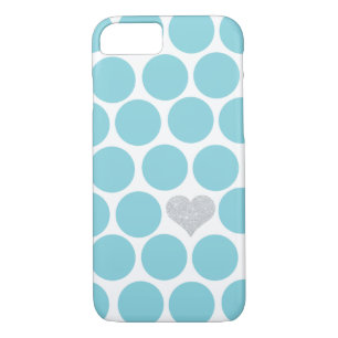 Coque iPhone 8/7 Coeur bleu des Caraïbes de parties scintillantes