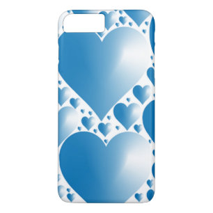 COQUE iPhone 7 PLUS COEUR BLEUE
